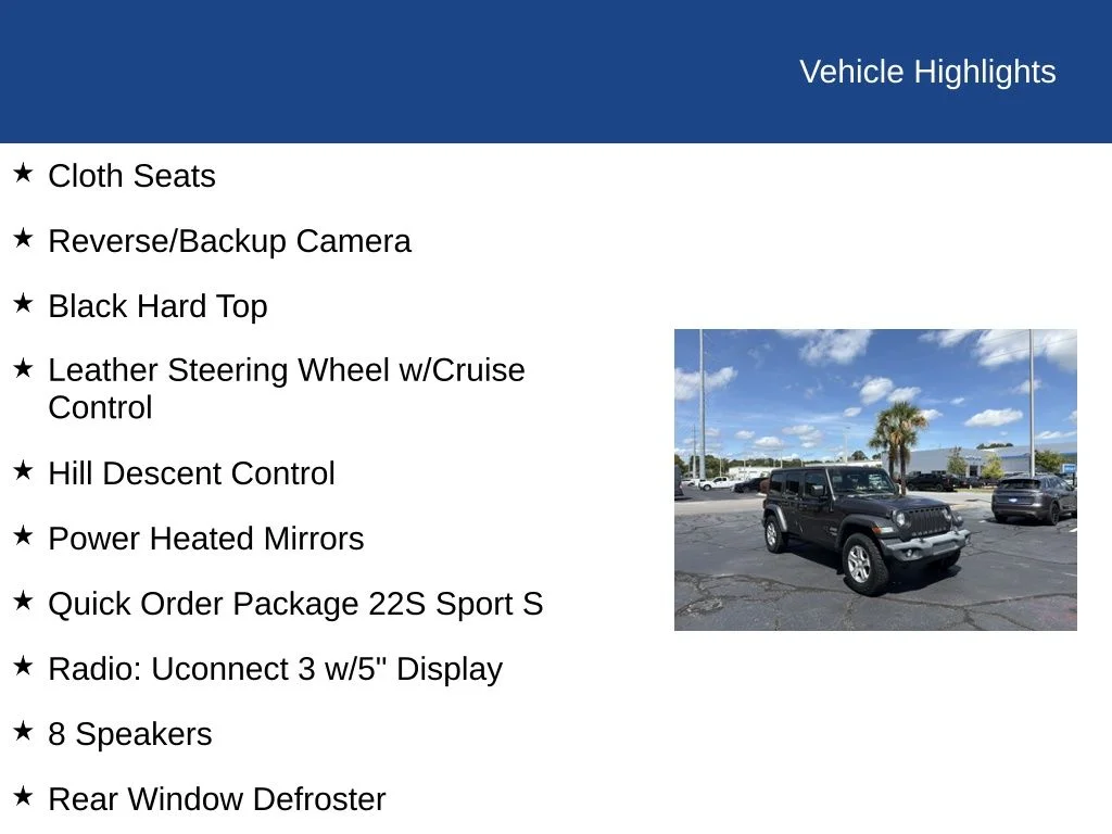 Used 2020 Granite Crystal Clearcoat Metallic Jeep Unlimited Sport S image 10