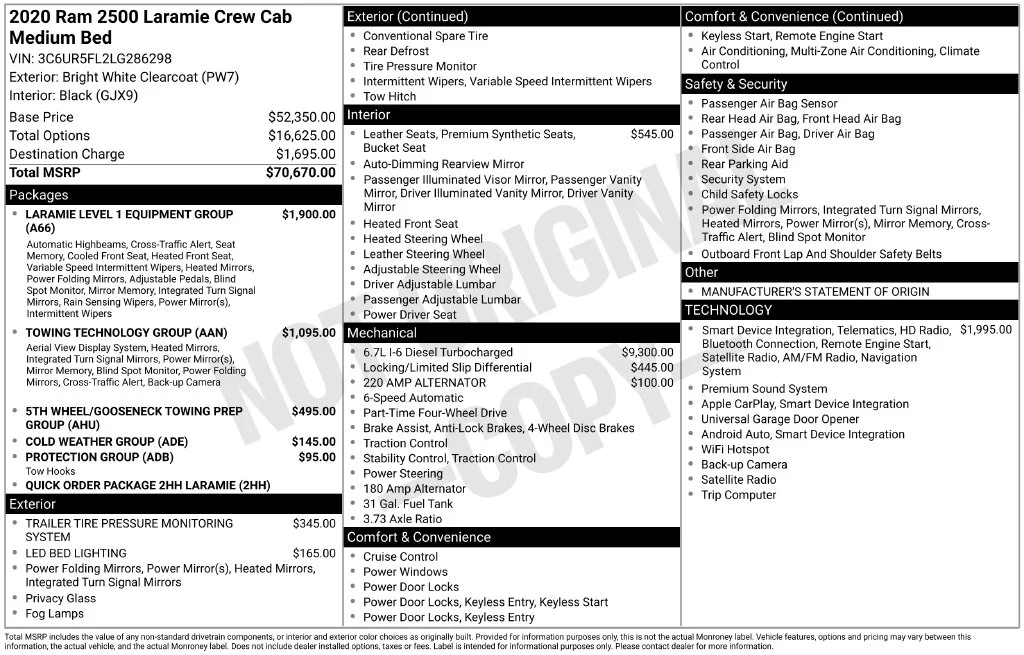 Used 2020 Bright White Clearcoat Ram Laramie image 6