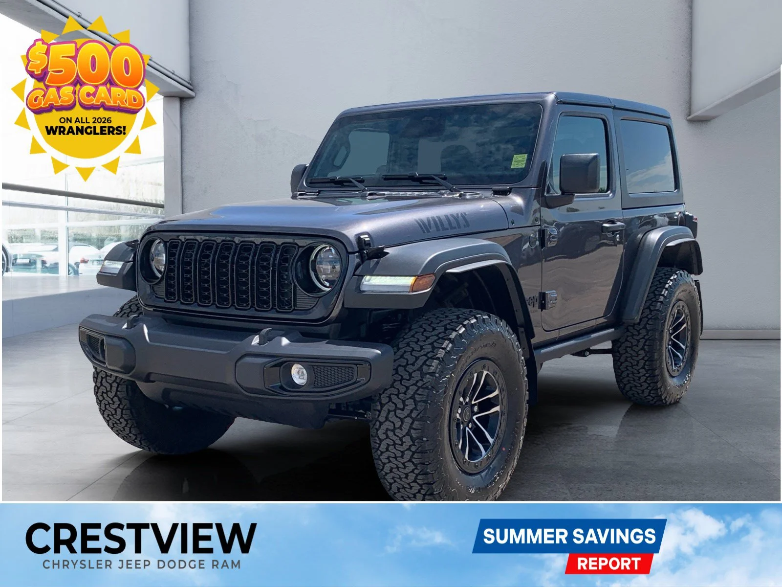 New 2026 Granite Crystal Metallic Jeep Willys image 1