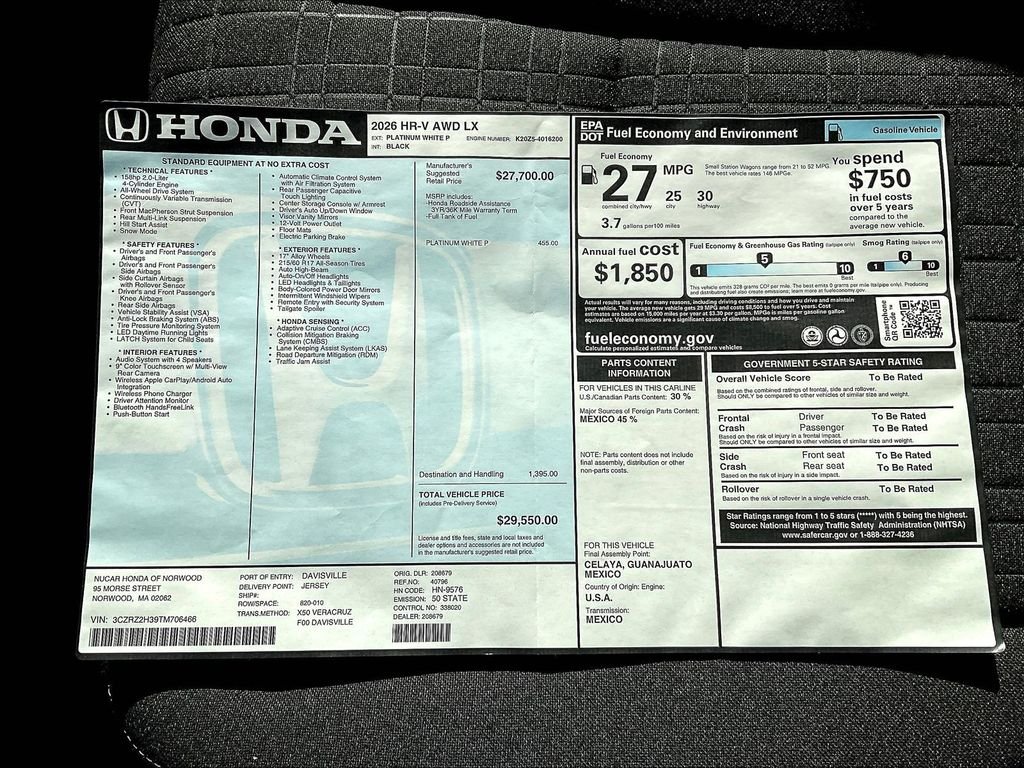 2026 Honda HR-V — photo 18