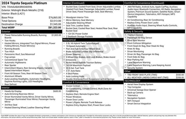 Used 2024 Black Toyota Platinum image 7