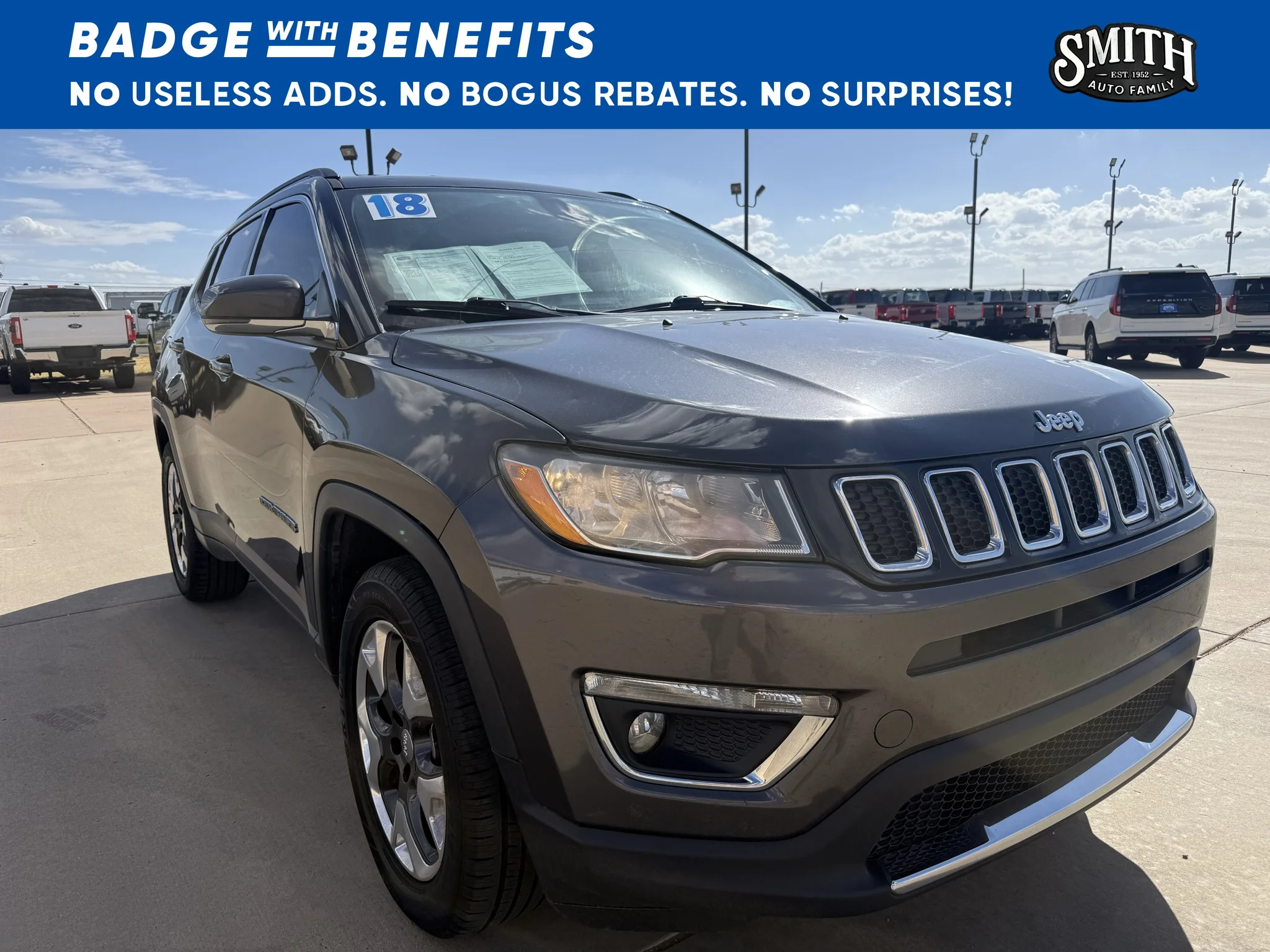 Used 2018 Black Clearcoat Jeep Limited image 1