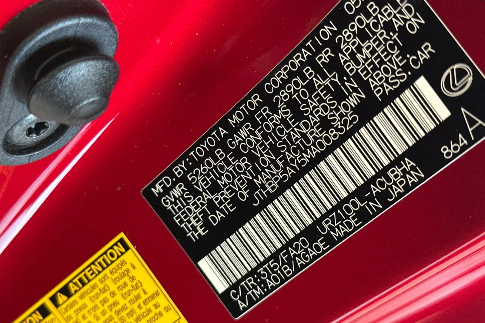 Used 2021 Infrared Lexus 500 image 23