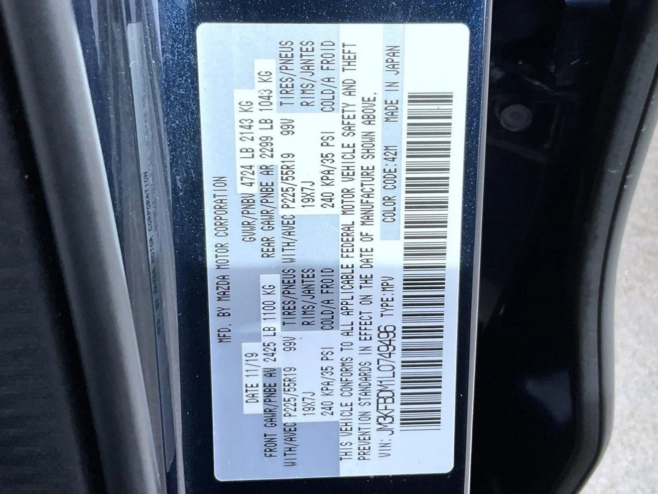 Used 2020 Blue Mazda Grand Touring image 26