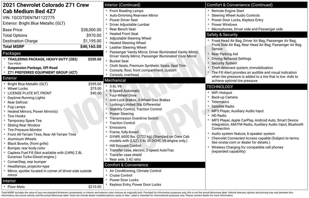 Used 2021 Blue Chevrolet Z71 image 6