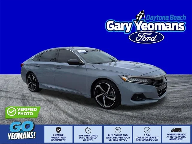 Certified Used 2021 Blue Honda Sport image 1