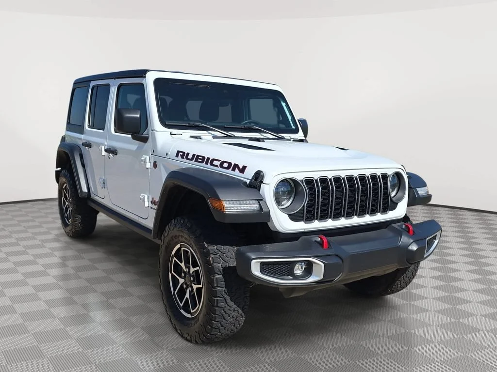Used 2024 Bright White Clearcoat Jeep Rubicon image 1