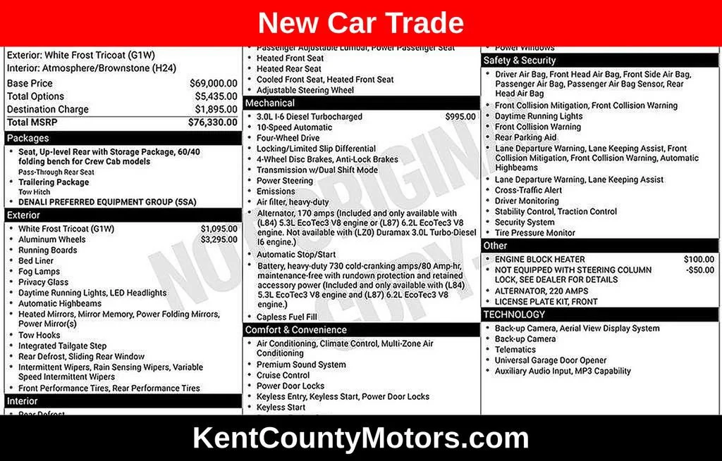 Used 2023 White Frost Tricoat GMC Denali image 1