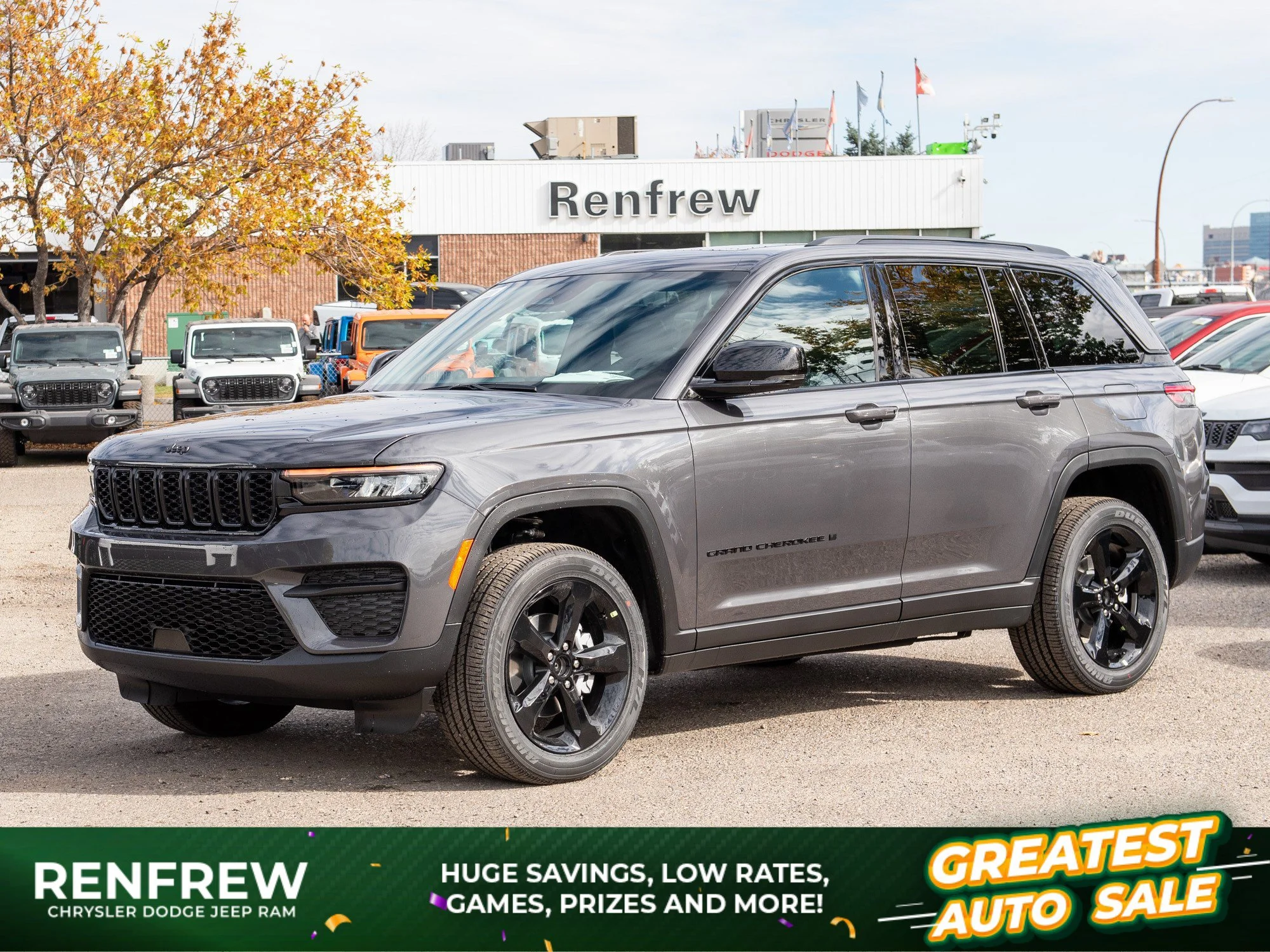 New 2025 Grey Jeep Altitude* 4x4, Sunroof, Remote Start, Heated Seats/Wheel image 1