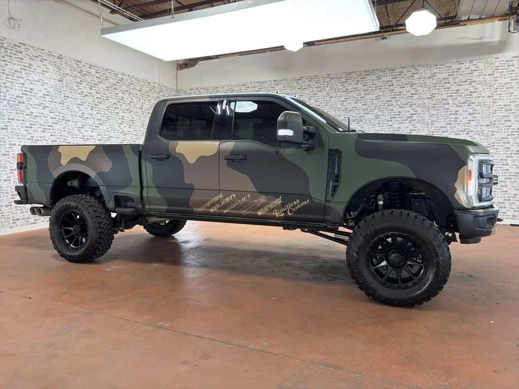 Used 2023 White Metallic / Camo Wrap Ford Lariat image 8