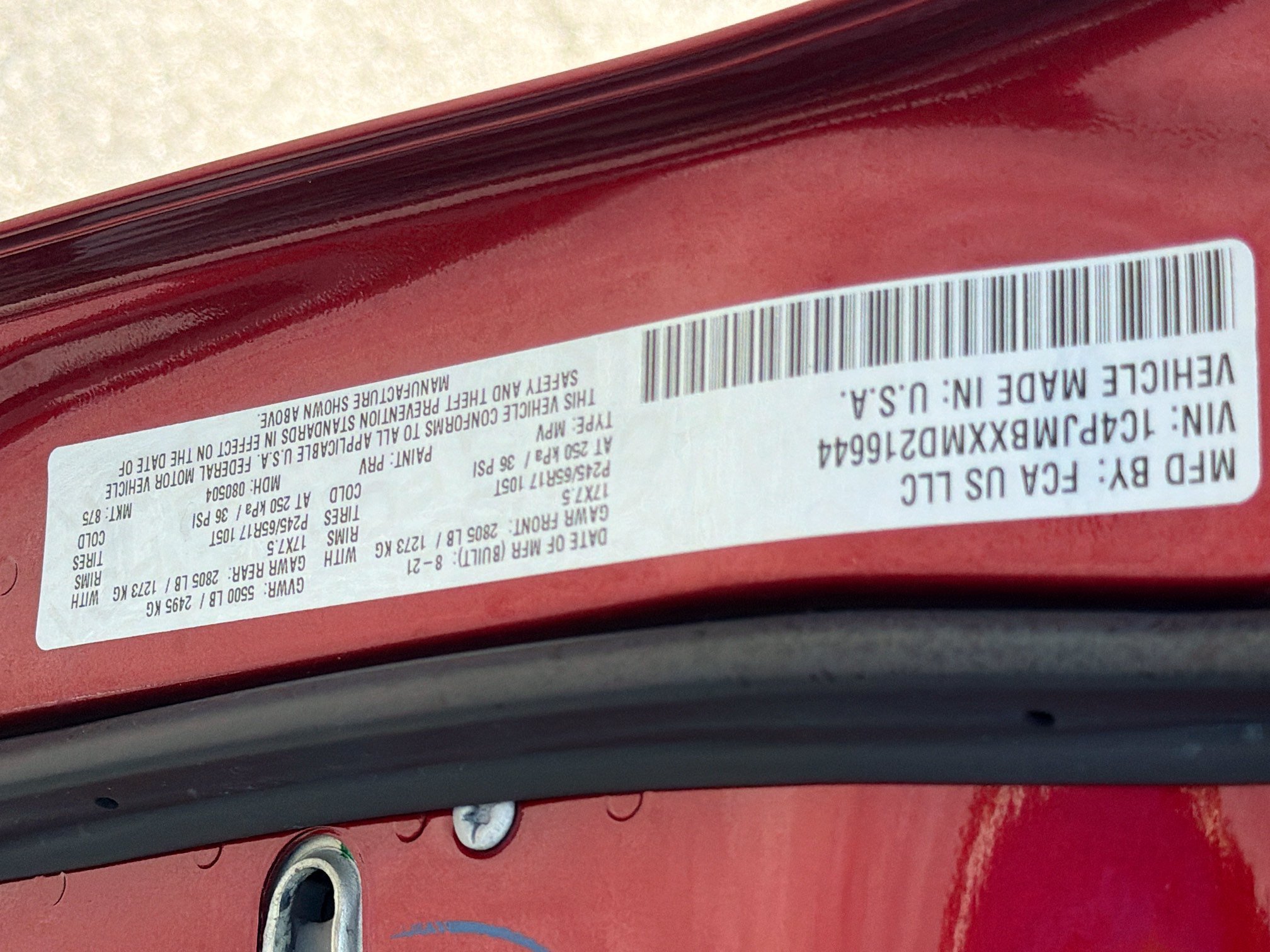 Used 2021 Velvet Red Pearlcoat Jeep Trailhawk image 45