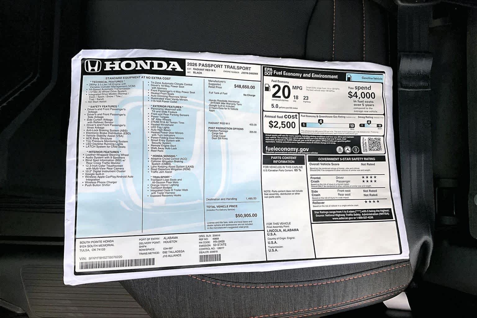 New 2026 Radiant Red Metallic II Honda TrailSport image 21