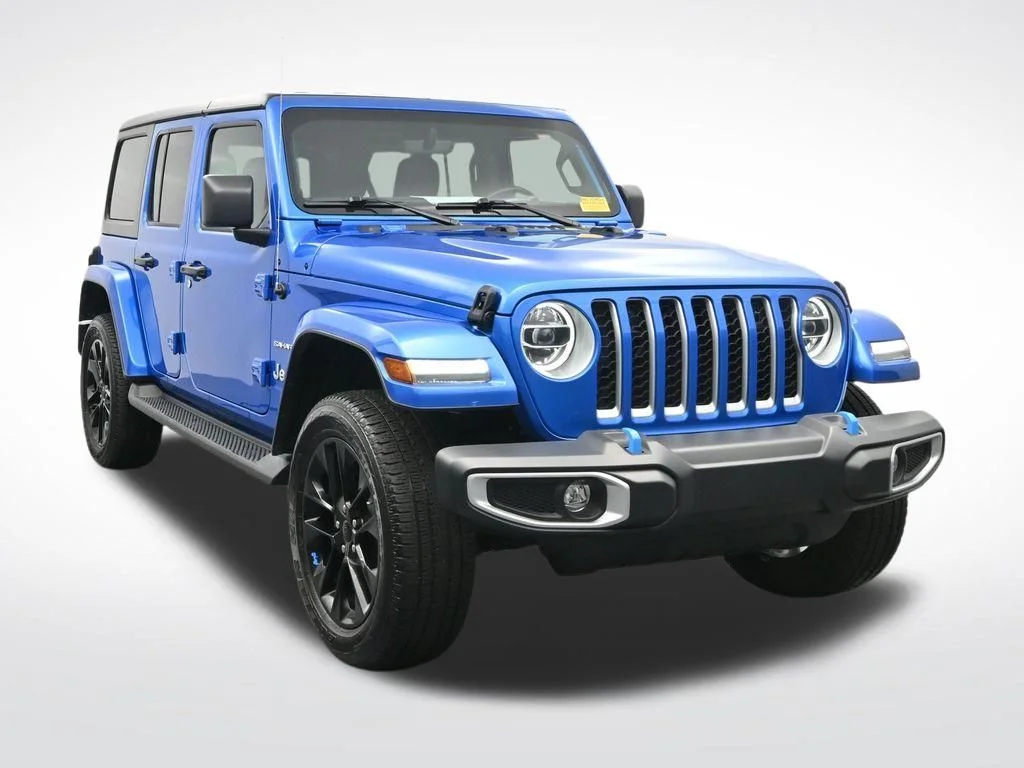 Used 2022 Blue Jeep Unlimited Sahara 4xe image 3