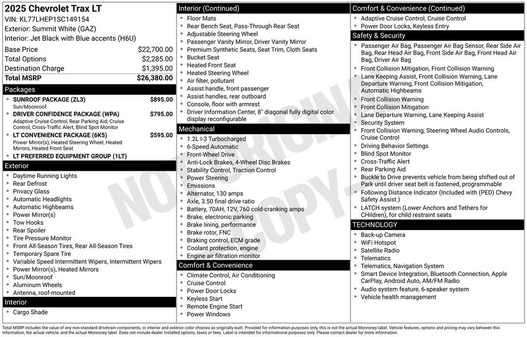 Used 2025 White Chevrolet LT image 20