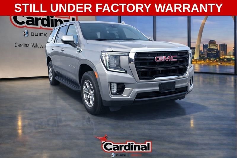 Gray (Satin Steel Metallic) 2021 GMC Yukon SLE 4WD SUV / Crossover Four-Wheel Drive