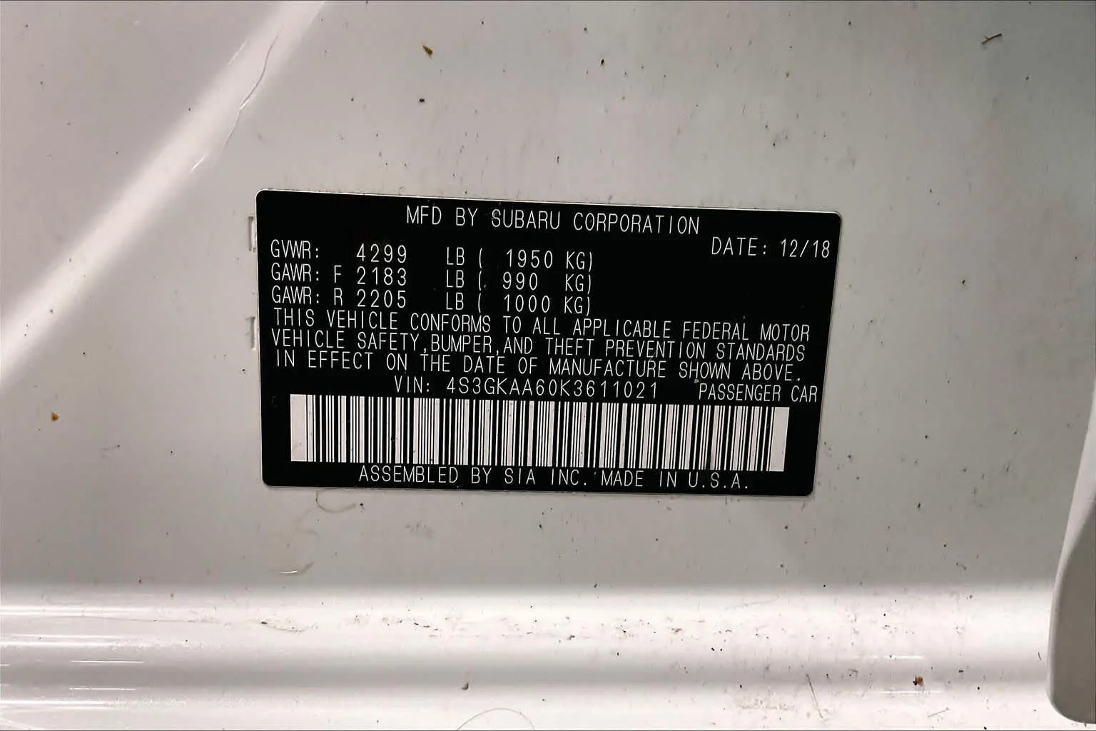 Used 2019 Crystal White Pearl Subaru  image 34