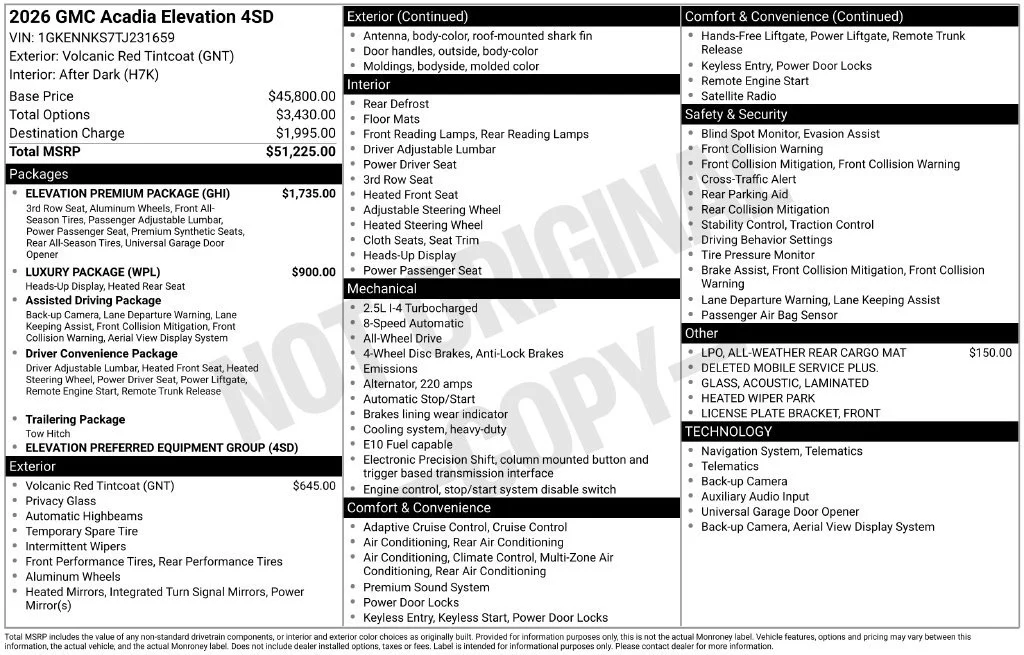 2026 GMC Acadia Elevation - Photo 26