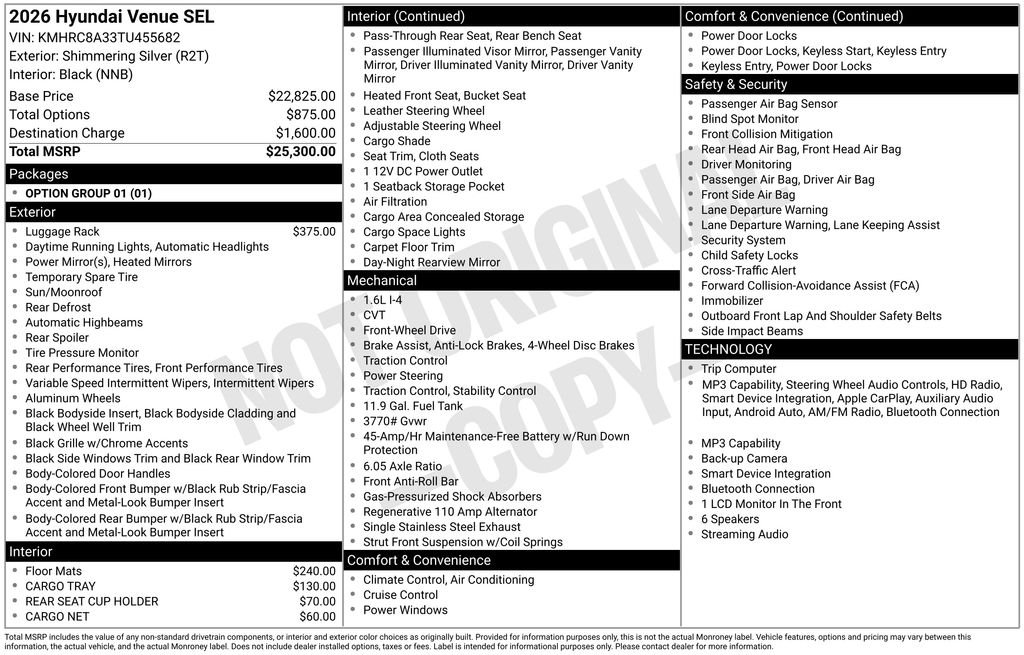 New 2026 Silver Hyundai SEL image 5