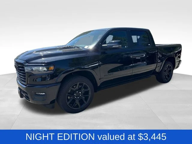 New 2026 Diamond Black Crystal Pearl-Coat Exterior Paint RAM Laramie image 3