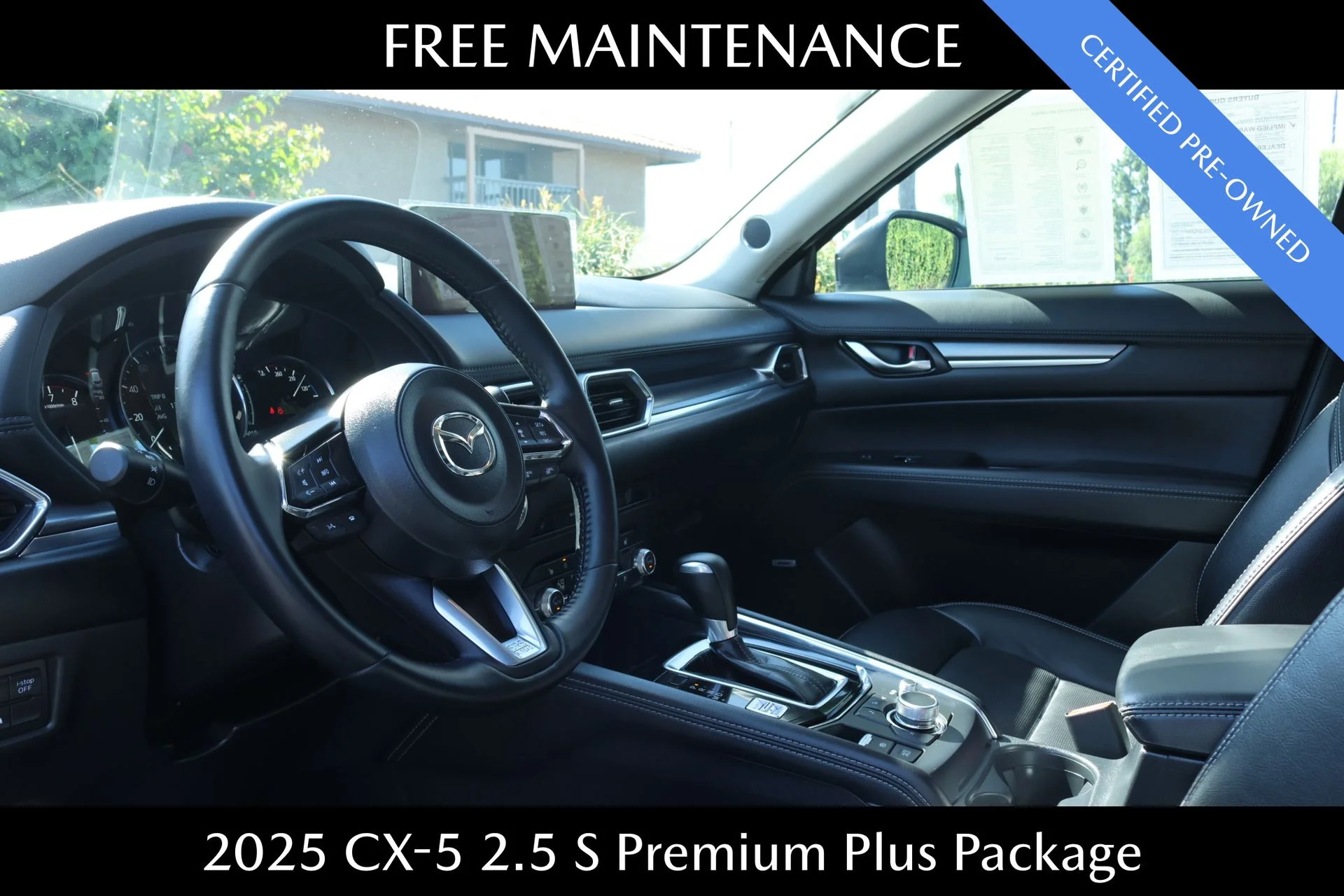 Certified Used 2025 Black Mazda 2.5 S Premium Plus Package image 6