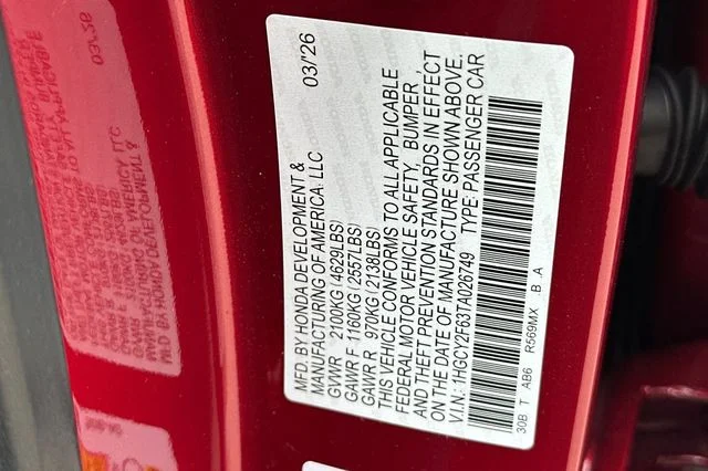 New 2026 Radiant Red Metallic Honda EX-L image 31