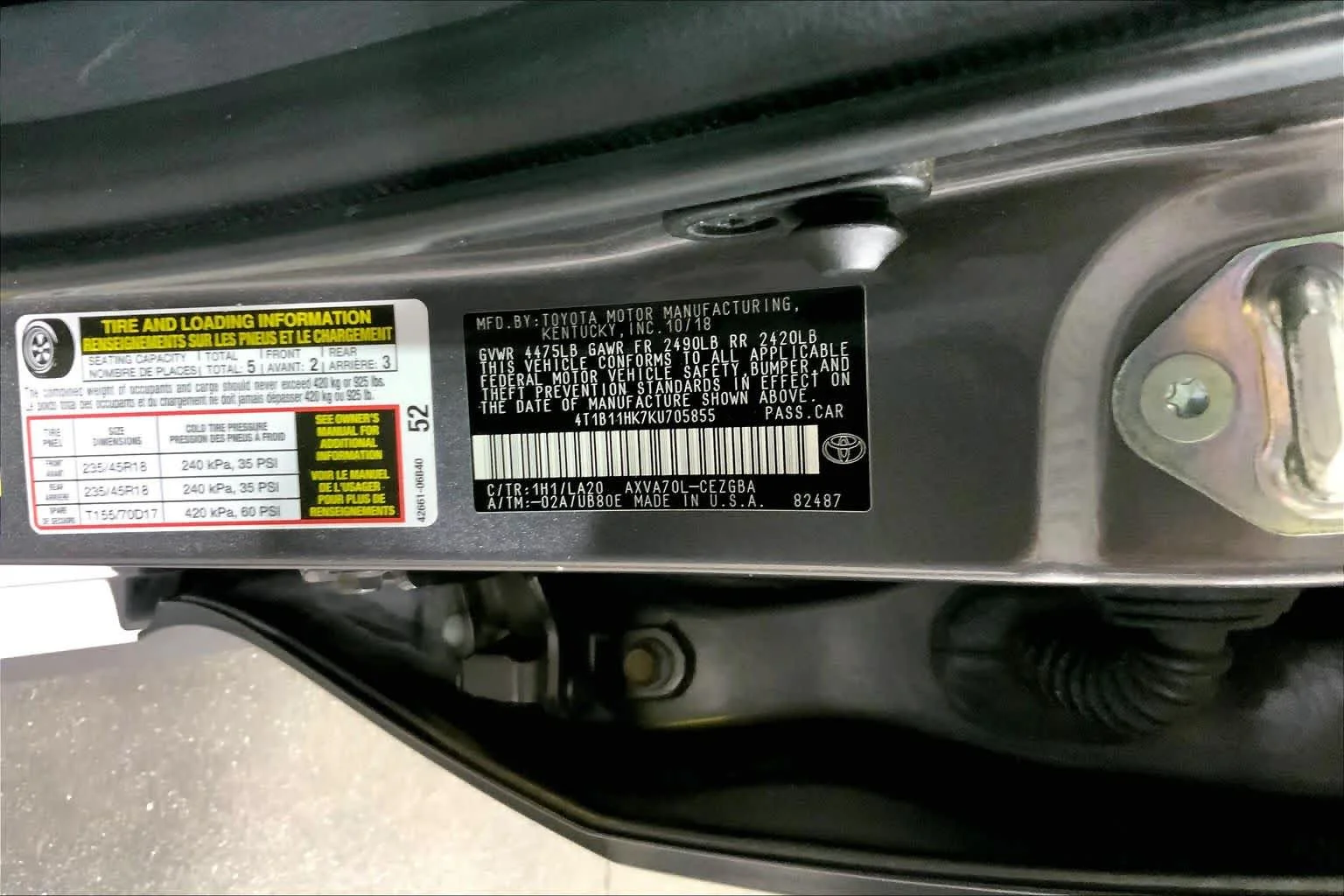 Certified Used 2019 Predawn Gray Mica Toyota XLE image 37