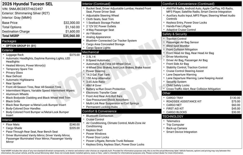 New 2026 Silver Hyundai SEL image 5