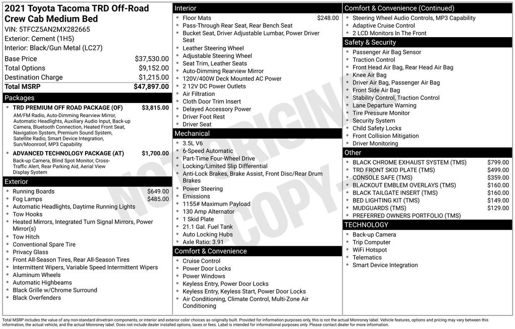 Used 2021 Black Toyota TRD Off-Road image 6