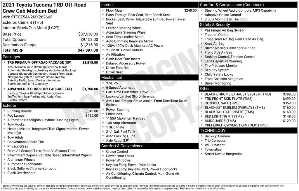Used 2021 Black Toyota TRD Off-Road image 6