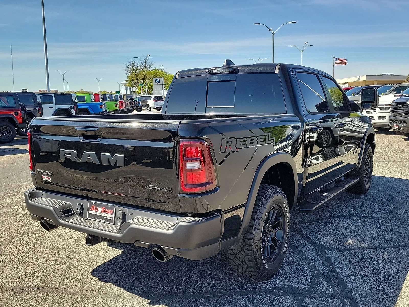 New 2026 Diamond Black Crystal Pearlcoat Ram REBEL CREW CAB 4X4 5