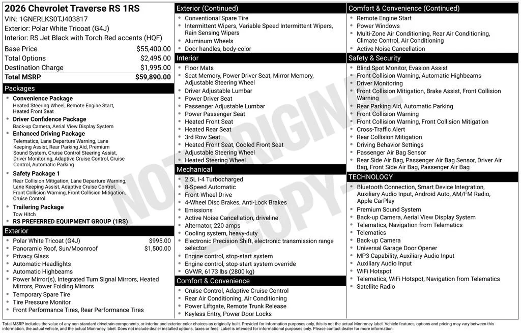 2026 Chevrolet Traverse RS - Photo 28