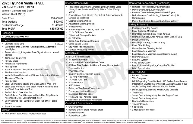 Used 2025 Red Hyundai SEL image 7