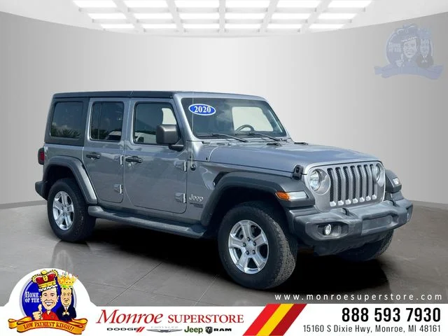 Certified Used 2020 Silver Jeep Unlimited Sport S image 1
