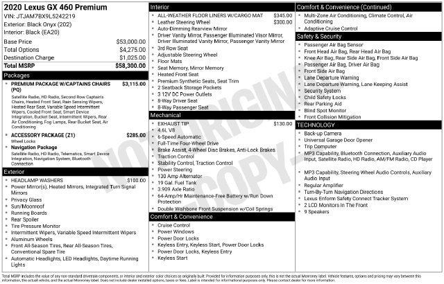 Used 2020 Black Lexus 460 image 23