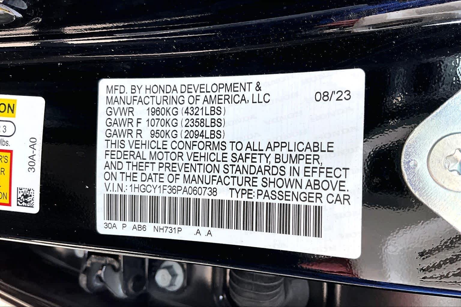 Used 2023 Crystal Black Pearl Honda EX image 35