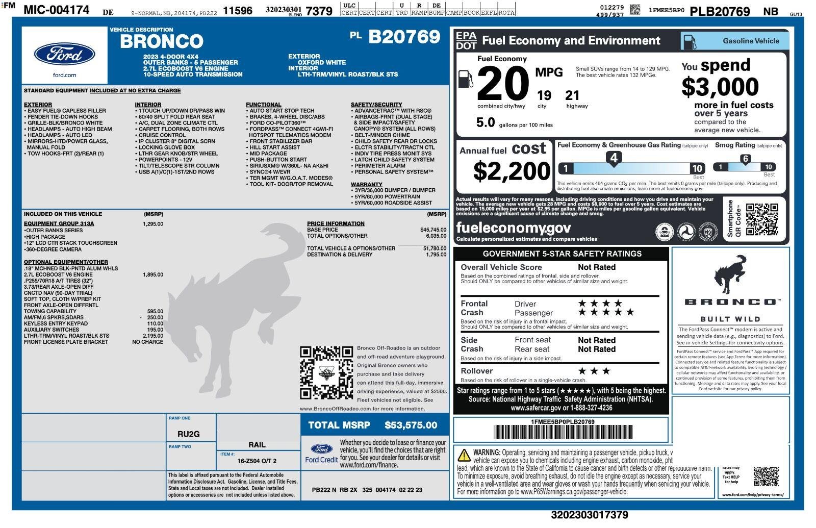 Certified Used 2023 Oxford White Ford Outer Banks image 3