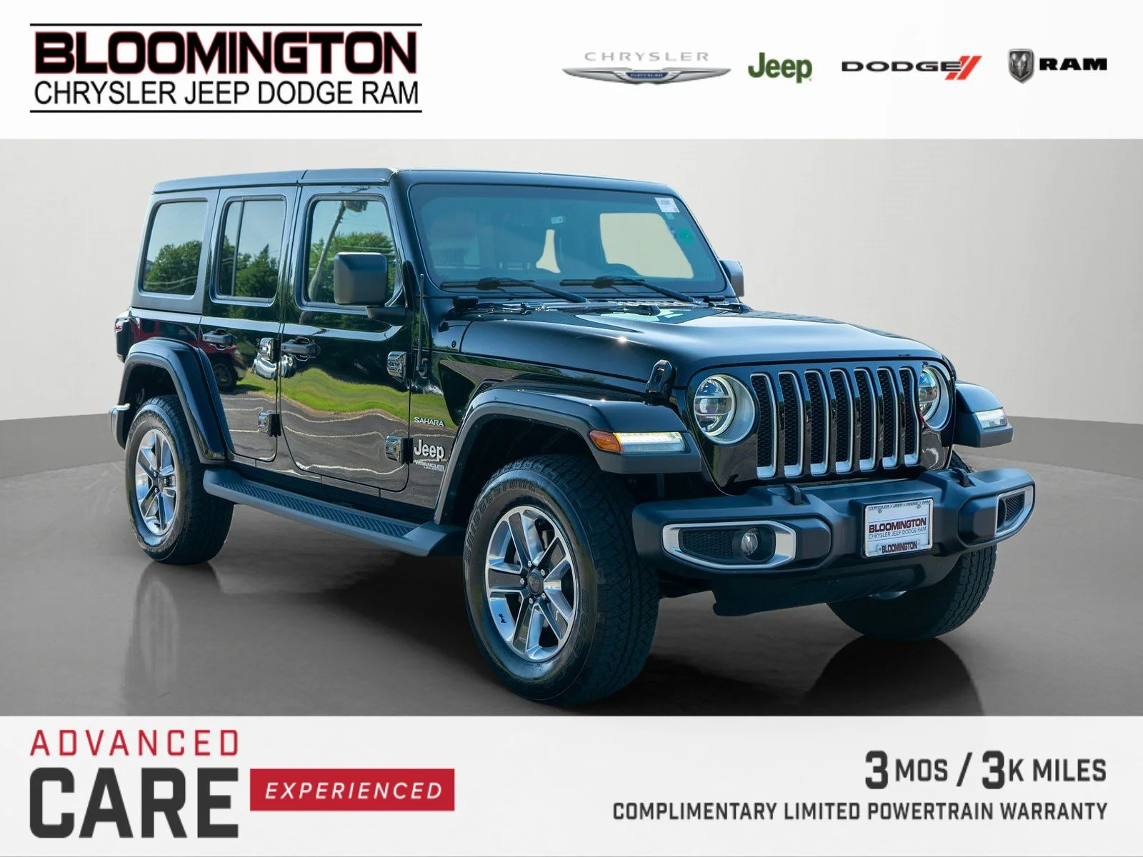 Used 2019 Black Clearcoat Jeep Unlimited Sahara image 1