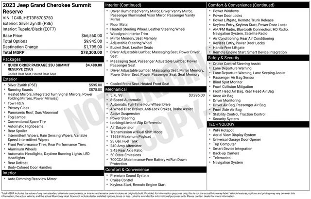 Used 2023 Silver Jeep Summit Reserve image 10
