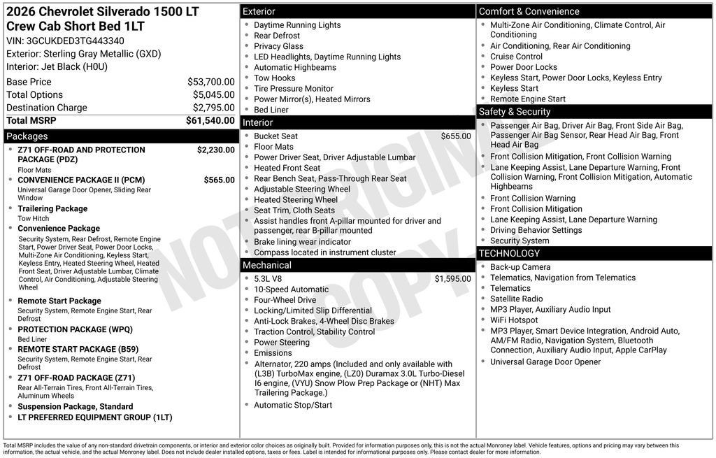 New 2026 Sterling Gray Metallic Chevrolet LT image 5