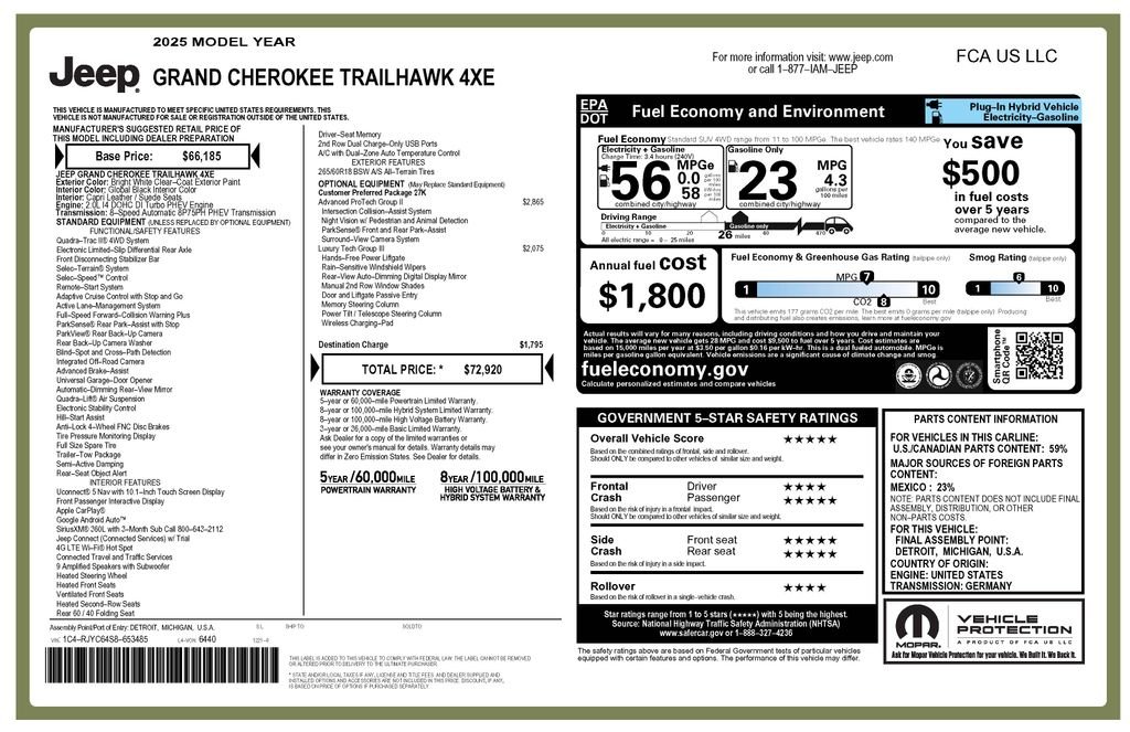 Used 2025 White Jeep Trailhawk 4xe image 3