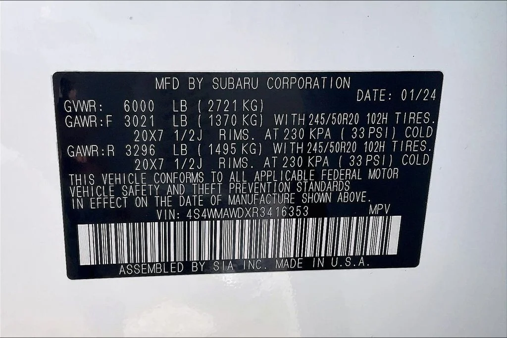 Used 2024 White Subaru Touring image 33