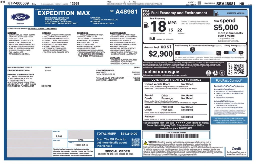 Certified Used 2025 Space Silver Ford Active image 6