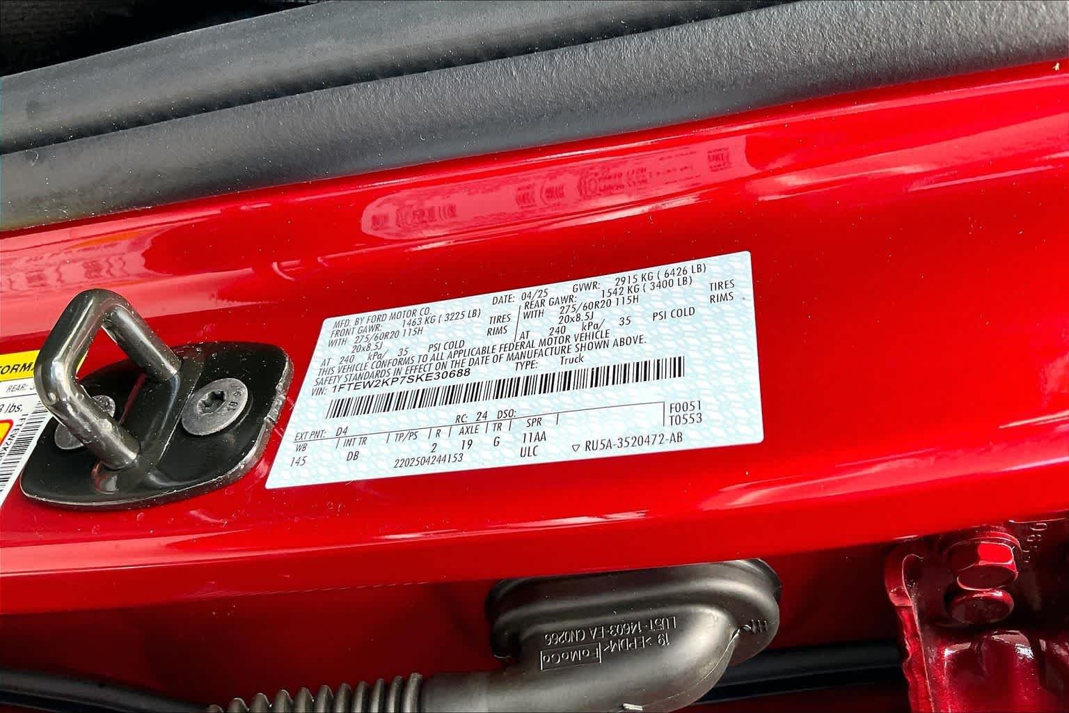 Used 2025 Rapid Red Metallic Tinted Clearcoat Ford STX image 30