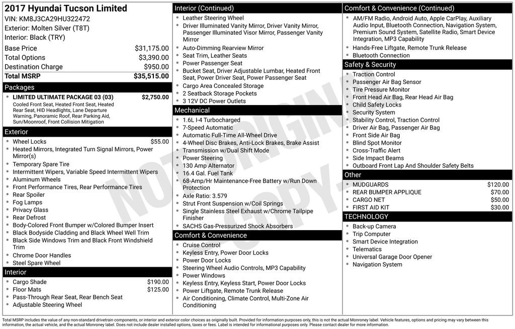 Used 2017 Silver Hyundai Limited image 9