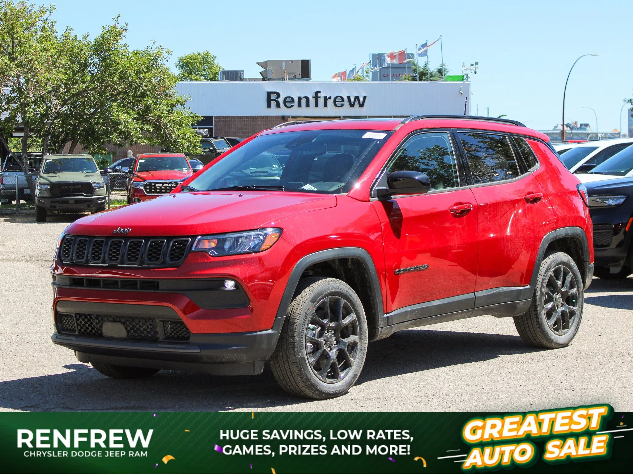 New 2026 Red Jeep North* 4x4, Panoramic Sunroof, Heated Seats/Wheel, Wireless Charging Pad image 1