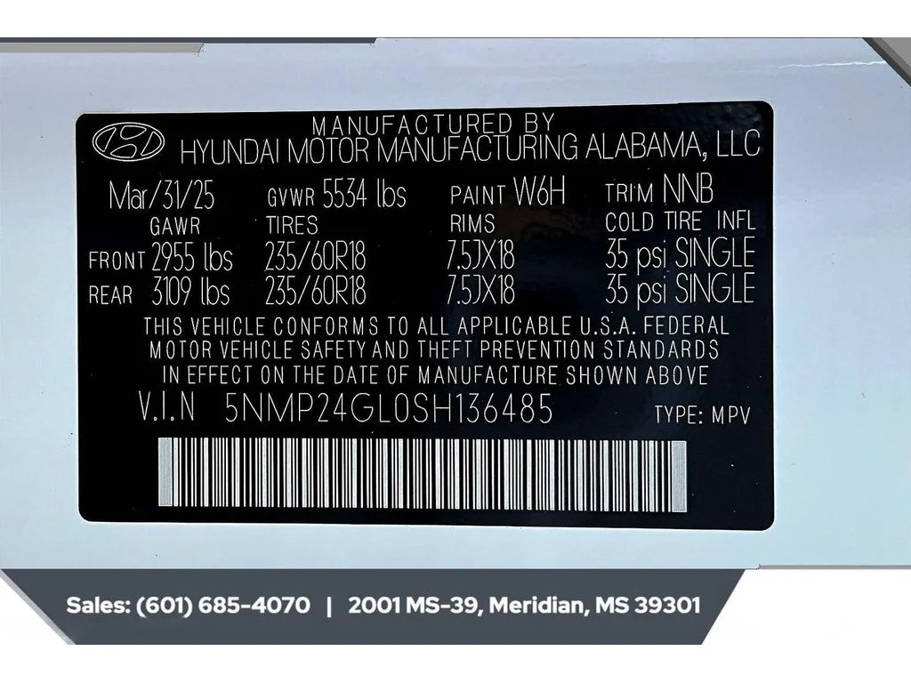 Used 2025 SERENITY WHITE Hyundai SEL image 7