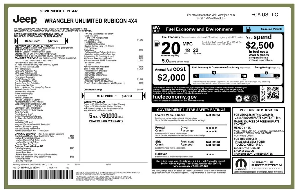 Used 2020 Gray Jeep Unlimited Rubicon image 3