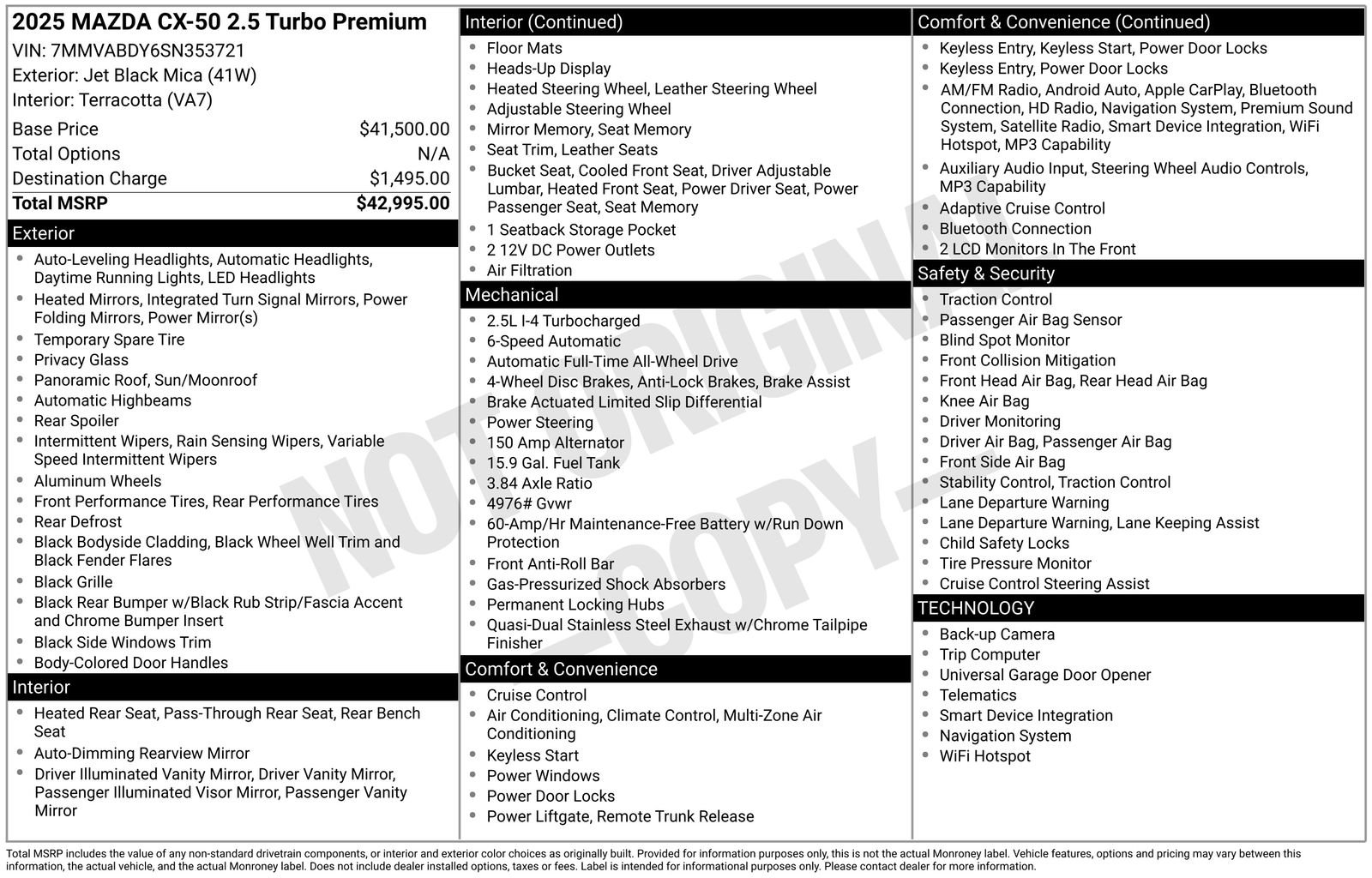 Certified Used 2025 Jet Black Mica Mazda 2.5 Turbo Premium Package image 35
