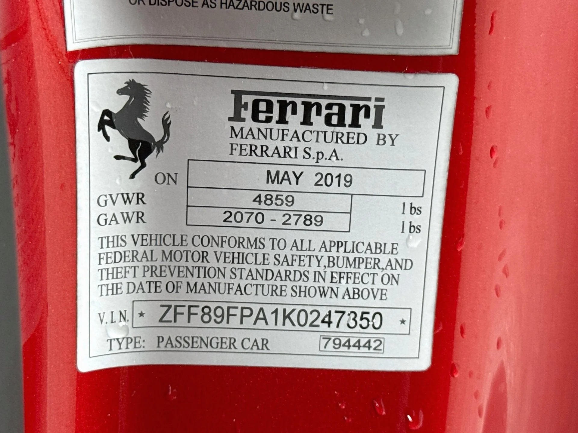 Certified Used 2019 Rosso Portofino Ferrari Base image 29