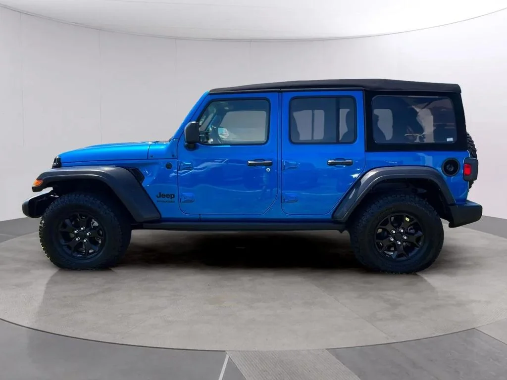 Used 2021 Hydro Blue Pearl Coat Jeep Unlimited Willys image 3